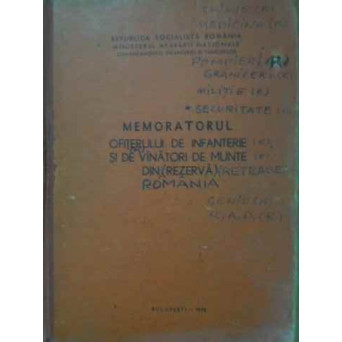 MEMORATORUL OFITERULUI DE INFANTERIE SI DE VANATORI DE MUNTE DIN REZERVA