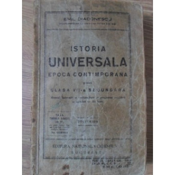ISTORIA UNIVERSALA EPOCA CONTIMPORANA PENTRU CLASA VII-A SECUNDARA