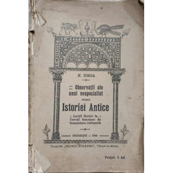 OBSERVATII ALE UNUI NESPECIALIST ASUPRA ISTORIEI ANTICE