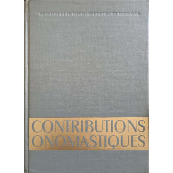 CONTRIBUTIONS ONOMASTIQUES