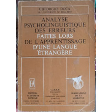 ANALYSE PSYCHOLINGUISTIQUE DES ERREURS FAITES LORS DE L'APPRENTISSAGE D'UNE LANGUE ENTRANGERE