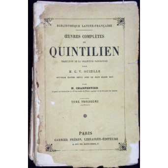 OEUVRES COMPLETER DE QUINTILIEN - TOME 3