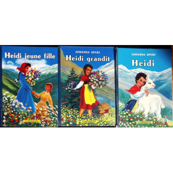 LOT 3 CARTI IN LB. FRANCEZA HEIDI: HEIDI, LA MERVELLEUSE HISTOIRE D'UNE FILLE DE LA MONTAGNE. HEIDI GRANDIT. HEIDI JEUNE FILLE