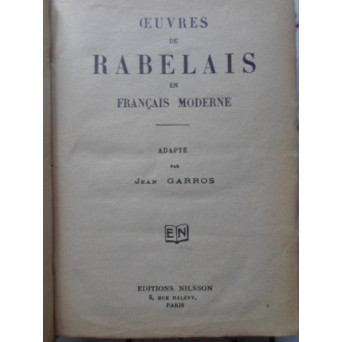 OEUVRES DE RABELAIS EN FRANCAIS MODERNE