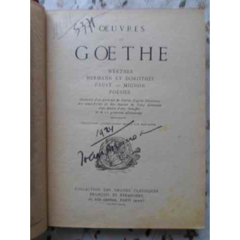 OEUVRES. WERTHER, HERMANN ET DOROTHEE, FAUST - MIGNON, POESIES