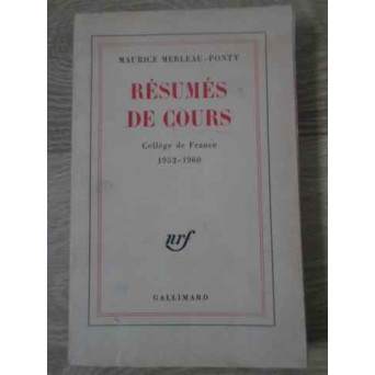 RESUMES DE COURS COLLEGE DE FRANCE 1952-1960