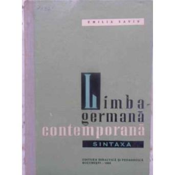 LIMBA GERMANA CONTEMPORANA. SINTAXA
