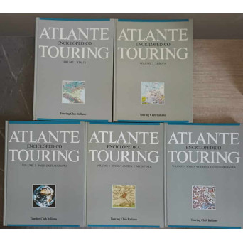 ATLANTE ENCICLOPEDICO TOURING VOL.1-5 ITALIA, EUROPA, PAESI EXTRAEUROPEI,  STORIA ANTICA E MEDIEVALE, STORIA MODERNA E CONTEMPORANEA