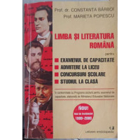 LIMBA SI LITERATURA ROMANA PENTRU EXAMENUL DE CAPACITATE, CONCURSURI SCOLARE, STUDIUL LA CLASA LIMBA SI LITERATURA ROMANA PENTRU EXAMENUL DE CAPACITATE, CONCURSURI SCOLARE, STUDIUL LA CLASA