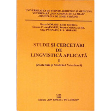 STUDII SI CERCETARI DE LINGVISTICA APLICATA VOL.1 ZOOTEHNIE SI MEDICINA VETERINARA