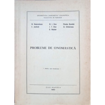 PROBLEME DE ONOMASTICA