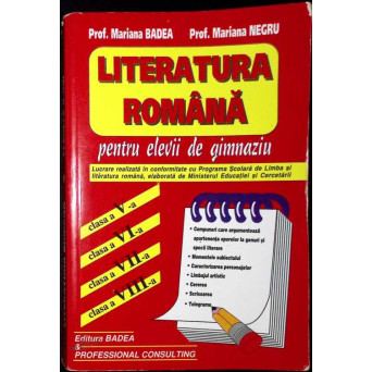 LITERATURA ROMANA PENTRU ELEVII DE GIMNAZIU