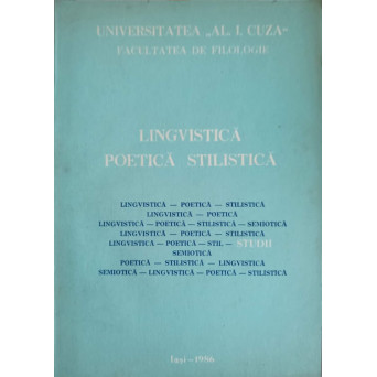 LINGVISTICA POETICA STILISTICA. STUDII