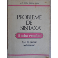 PROBLEME DE SINTAXA LIMBA ROMANA. FISE DE MUNCA INDIVIDUALA PROBLEME DE SINTAXA LIMBA ROMANA. FISE DE MUNCA INDIVIDUALA