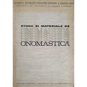 STUDII SI MATERIALE DE ONOMASTICA