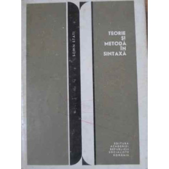 TEORIE SI METODA IN SINTAXA