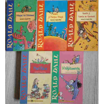 LOT 5 CARTI ROALD DAHL: MATILDA. VRAJITOARELE. URIASUL CEL PRIETENOS. JAMES SI PIERSICA URIASA. CHARLIE SI FABRICA DE CIOCOLATA