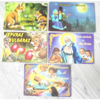 LOT 5 CARTICELE CARTONETE: ANIMALE SALBATICE; IEPURAS BULGARAS; PASTORITA SI HORNARUL; POVESTE ADEVARATA CU MOS NICOLAE; MINUNEA DE CRACIUN