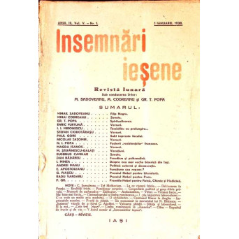 INSEMNARI IESENE ANUL III, VOL.V - NR.1, 1 IANUARIE 1938