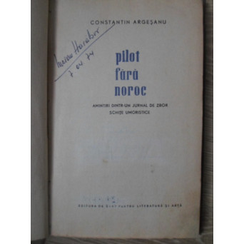 PILOT FARA NOROC. AMINTIRI DINTR-UN JURNAL DE ZBOR. SCHITE UMORISTICE