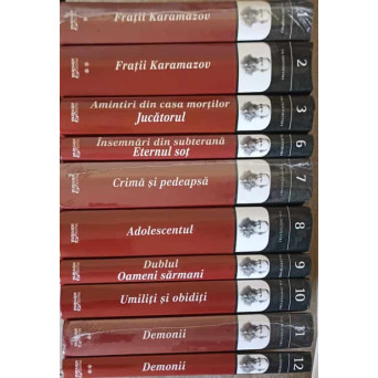 LOT 10 CARTI OPERE ALESE F.M. DOSTOIEVSKI VOL.1-3, 6-12