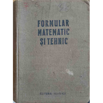 FORMULAR MATEMATIC SI TEHNIC