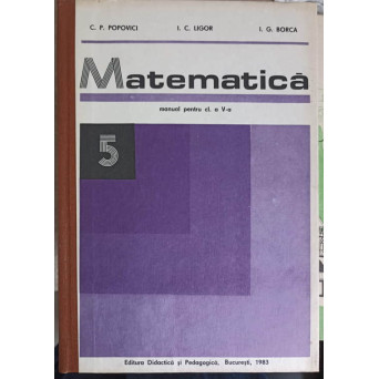 MATEMATICA, MANUAL PENTRU CLASA A V-A