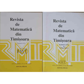 REVISTA DE MATEMATICA DIN TIMISOARA NR3/2009, NR,1/2004