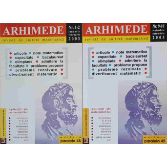 ARHIMEDE, REVISTA DE CULTURA MATEMATICA 1-2, 9-10/2003