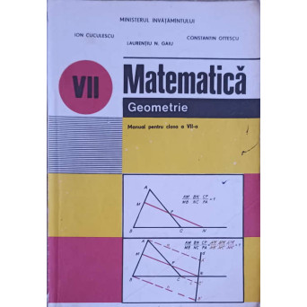 MATEMATICA, GEOMETRIE. MANUAL PENTRU CLASA A VII-A