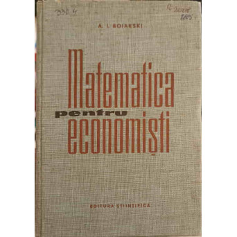 MATEMATICA PENTRU ECONOMISTI