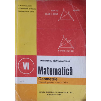 MATEMATICA. GEOMETRIE, MANUAL PENTRU CLASA A VI-A