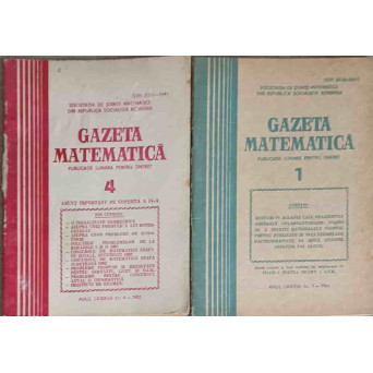 GAZETA MATEMATICA 1982-1984 (2 REVISTE)