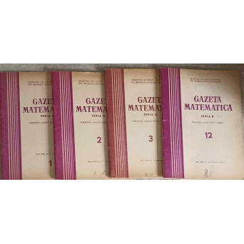 GAZETA MATEMATICA 1971, SERIA B VOL.1-3, 12 (4 REVISTE)