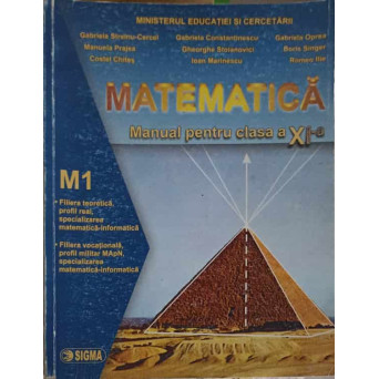 MATEMATICA, MANUAL PENTRU CLASA A XI-A (M1)