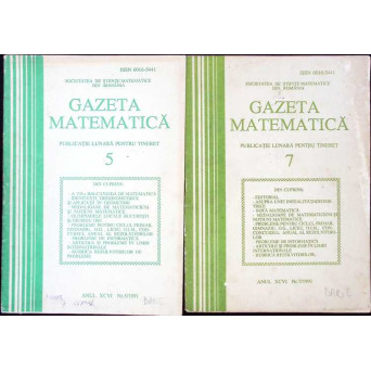 GAZETA MATEMATICA 1991, NR.5, 7 (2 REVISTE)