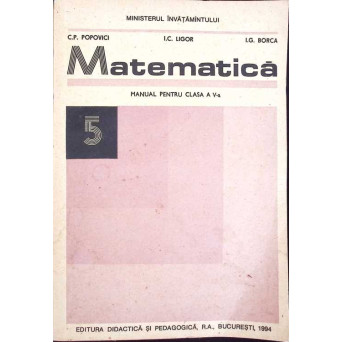 MATEMATICA, MANUAL PENTRU CLASA A V-A