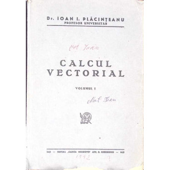 CALCUL VECTORIAL VOL.1