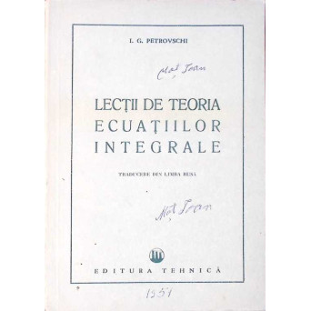 LECTII DE TEORIA ECUATIILOR INTEGRALE
