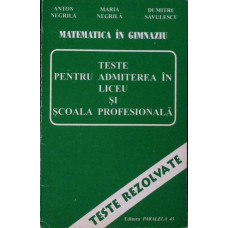 MATEMATICA IN GIMNAZIU: TESTE PENTRU ADMITEREA IN LICEU SI SCOALA PROFESIONALA