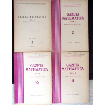 REVISTA GAZETA MATEMATICA ANUL 1971, NR.2 SERIA A SI SERIA B, NR.10-11 (4 REVISTE)