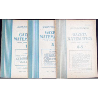 REVISTA GAZETA MATEMATICA ANUL 1984, NR.1, 3-5 (3 REVISTE)
