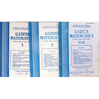 REVISTA GAZETA MATEMATICA ANUL 1988, NR.1-2, 11-12 (3 REVISTE)