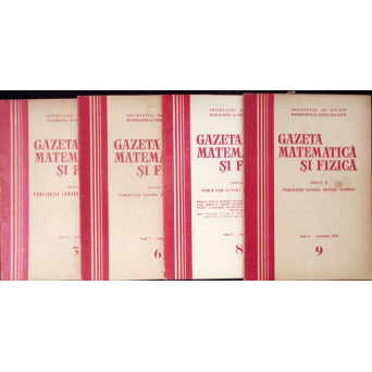REVISTA GAZETA MATEMATICA SI FIZICA ANUL 1959, NR.3, 6, 8-9 (4 REVISTE)