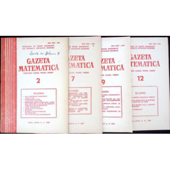 REVISTA GAZETA MATEMATICA ANUL 1980, NR. 2, 7, 9, 12 (4 REVISTE)