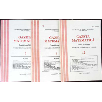 REVISTA GAZETA MATEMATICA ANUL 1997, NR. 3, 6, 12 (3 REVISTE)