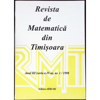 REVISTA DE MATEMATICA DIN TIMISOARA - NR.1/1998