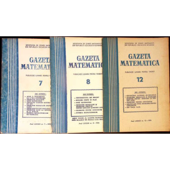 REVISTA GAZETA MATEMATICA 1978 NR.7, 8, 12 (3 REVISTE)