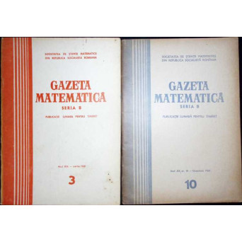 REVISTA GAZETA MATEMATICA 1968-1969 NR.3, 10 (2 REVISTE)