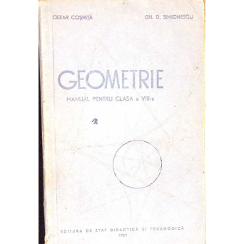 GEOMETRIE. MANUAL PENTRU CLASA A VIII-A